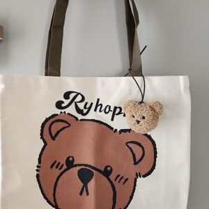Cute Bear Canvas Tote Bag